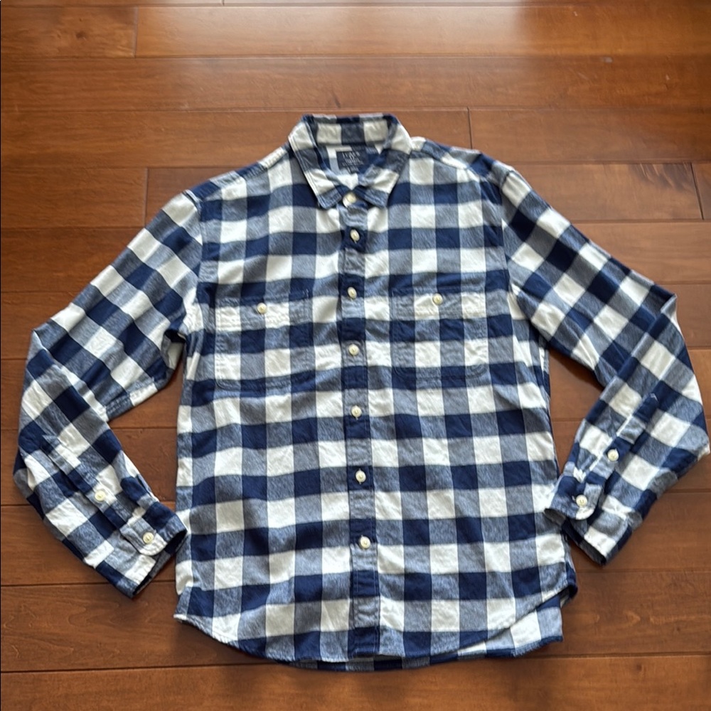 Blue and White Checkered Men's Shirt